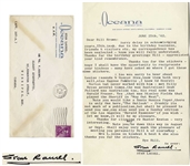 Stan Laurel Letter Signed -- Laurel Reminisces About Vaudeville & Early Film Stars